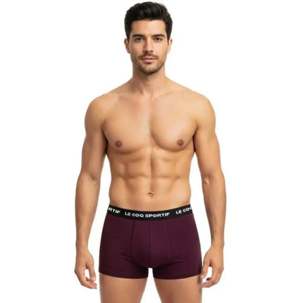 Le Coq Sportif vyriškos bokserės, 3 vnt. pakuotė, juodos, pilkos ir bordo spalvos