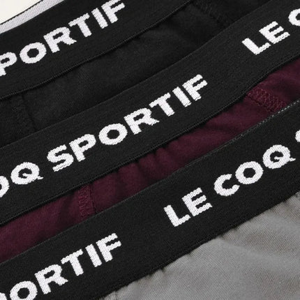 Le Coq Sportif vyriškos bokserės, 3 vnt. pakuotė, juodos, pilkos ir bordo spalvos