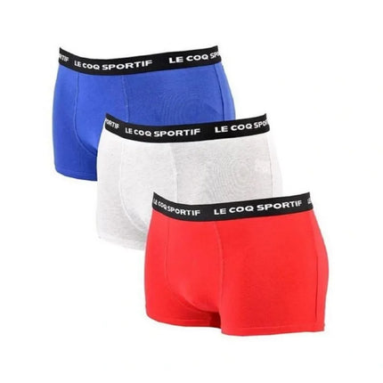 Le Coq Sportif vyriškos bokserių stiliaus kelnaitės, 3 vnt., raudonos, pilkos, tamsiai mėlynos