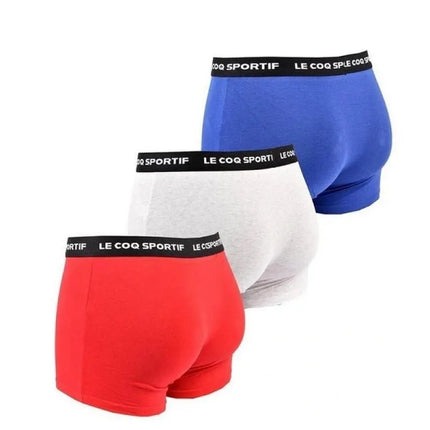 Le Coq Sportif vyriškos bokserių stiliaus kelnaitės, 3 vnt., raudonos, pilkos, tamsiai mėlynos
