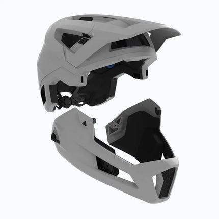 LEATT MTB Enduro 4.0 V23 dviračio šalmas su nuimamu smakro apsaugos lankeliu, dydis L, juodas