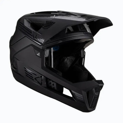 LEATT MTB Enduro 4.0 V23 dviračio šalmas su nuimamu smakro apsaugos lankeliu, dydis L, juodas