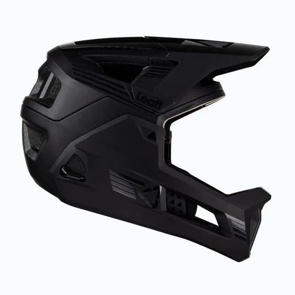 LEATT MTB Enduro 4.0 V23 dviračio šalmas su nuimamu smakro apsaugos lankeliu, dydis L, juodas