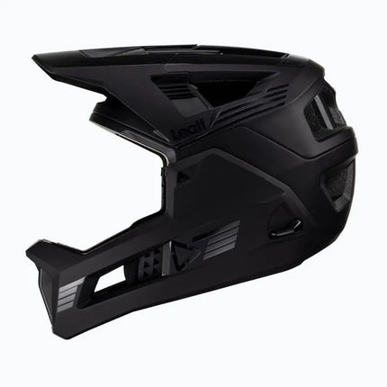 LEATT MTB Enduro 4.0 V23 dviračio šalmas su nuimamu smakro skydeliu, dydis M, juodas