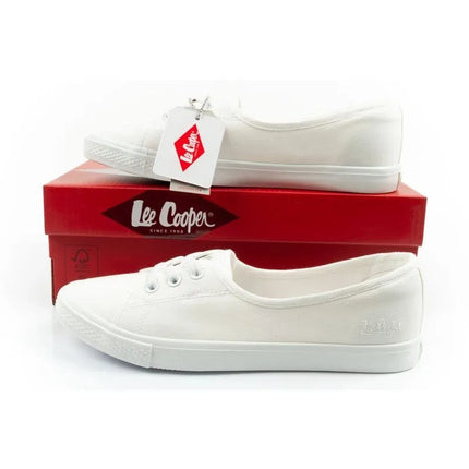 Lee Cooper moteriški sportinio stiliaus balti laisvalaikio bateliai tipo "slip-on"