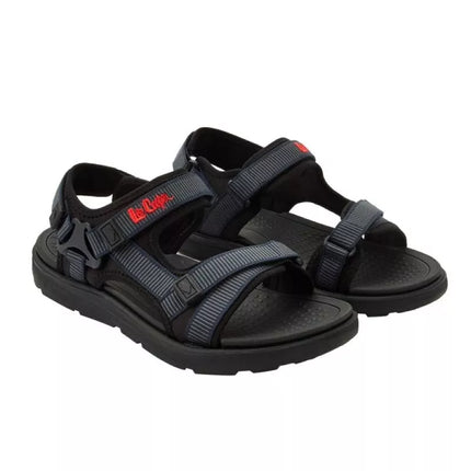 Lee Cooper vyriški vasaros paplūdimio sandalai su lipukais, šviesiai mėlyni, juodi