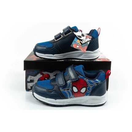 Leomil vaikiški lengvi Spiderman sportiniai bateliai su lipukais, juodos ir mėlynos spalvos