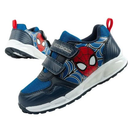 Leomil vaikiški lengvi Spiderman sportiniai bateliai su lipukais, juodos ir mėlynos spalvos