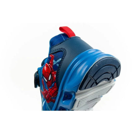 Leomil vaikiški sportiniai bateliai Spiderman lengvi su „velcro“ užsegimu ir LED lemputėmis, mėlyni