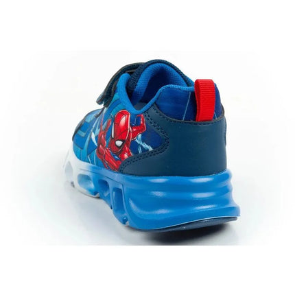 Leomil vaikiški sportiniai bateliai Spiderman lengvi su „velcro“ užsegimu ir LED lemputėmis, mėlyni
