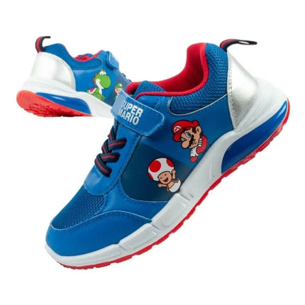 Leomil vaikiški sportiniai bateliai Super Mario kedai su lipukais ir LED apšvietimu, mėlyni
