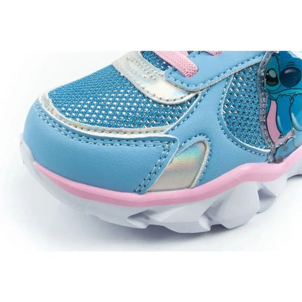 Leomil vaikiški sportiniai kedai su lipukais ir LED švieselėmis, mėlyni, Stitch