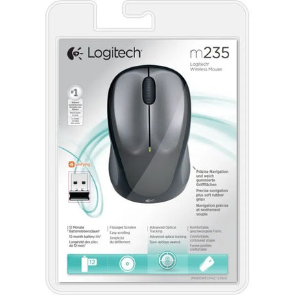 Logitech M235 pelė 910-002201 (optinė; 800 DPI; pilka)