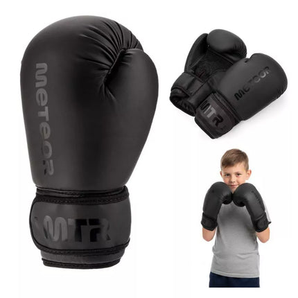 Meteor 6 oz treniruočių bokso pirštinės, Velcro, PU