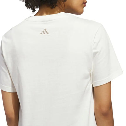 Moteriški marškinėliai adidas Cursive Wordmark Graphic, balti, KQ6404