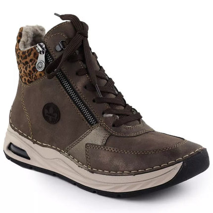 Moteriški rudų leopardo rašto aulinukai Rieker 44565-25