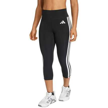 Moteriškos „adidas“ 3/4 ilgio „Optime Essentials“ sportinės tamprės su 3 juostelėmis, juodos spalvos, KE6062