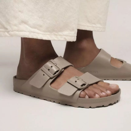 Moteriškos Birkenstock ARIZONA EVA 1030466 pilkos smėlio spalvos basutės (siauras modelis)