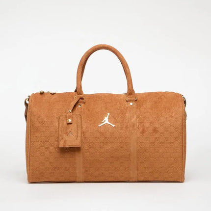 Moterų Air Jordan Jam zomšinis monogramos krepšys-duffel, konjako spalvos – MA9205-X6X