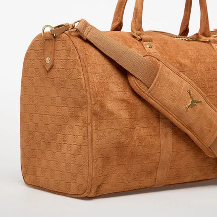 Moterų Air Jordan Jam zomšinis monogramos krepšys-duffel, konjako spalvos – MA9205-X6X