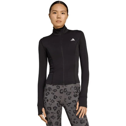 Moterų džemperis su užtrauktuku adidas Optime Essentials, juodas, JM9185