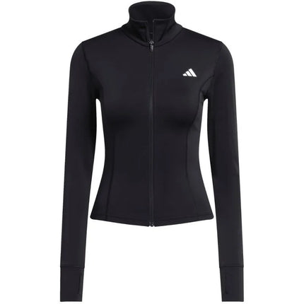 Moterų džemperis su užtrauktuku adidas Optime Essentials, juodas, JM9185