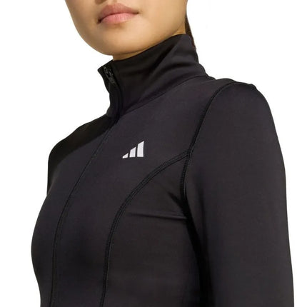 Moterų džemperis su užtrauktuku adidas Optime Essentials, juodas, JM9185