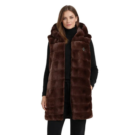 Moterų flisinis džemperis Geographical Norway Uphemere, tamsiai rudas, WZ6797F/GN-Dark brown