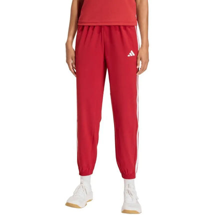 Moterų kelnės adidas Train Essentials 3-Stripes Woven, raudonos, KF8554