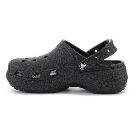 Moterų klumpės CROCS CLASSIC PLATFORM GLITTER CLOG W, juodos, 207241-001