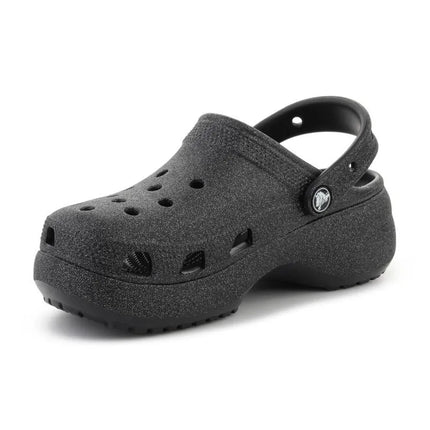 Moterų klumpės CROCS CLASSIC PLATFORM GLITTER CLOG W, juodos, 207241-001