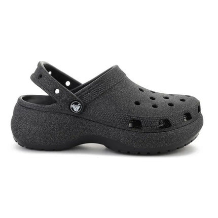 Moterų klumpės CROCS CLASSIC PLATFORM GLITTER CLOG W, juodos, 207241-001