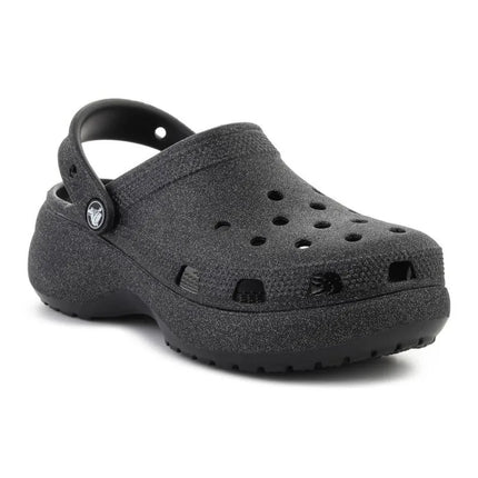 Moterų klumpės CROCS CLASSIC PLATFORM GLITTER CLOG W, juodos, 207241-001
