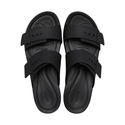 Moterų šlepetės per pirštą Crocs Brooklyn Buckle Low, juodos spalvos 211215 001