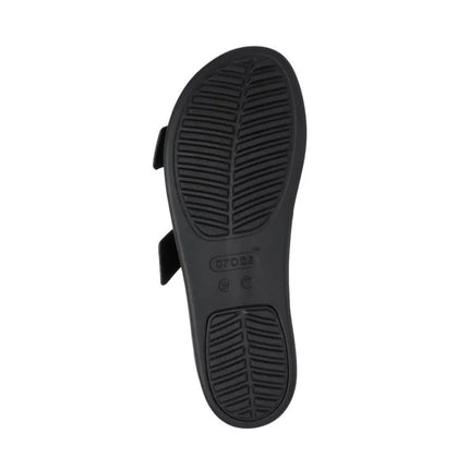 Moterų šlepetės per pirštą Crocs Brooklyn Buckle Low, juodos spalvos 211215 001