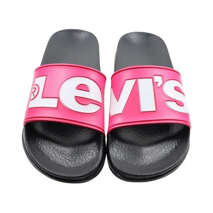 Moterų šlepetės per pirštą Levi's June L, rožinės ir juodos spalvos, VPOL0239S-3841