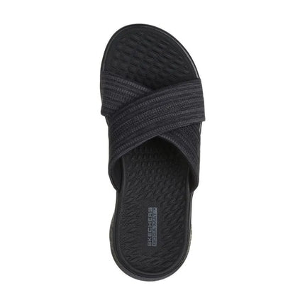 Moterų šlepetės Skechers GO WALK FLEX SANDAL IMPRESSED 141420 BKGY