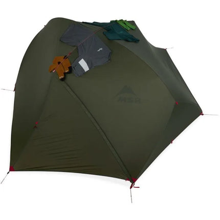 MSR Hubba Hubba Bikepack 2 asmenų trikampė palapinė, žalia, raudona, balta