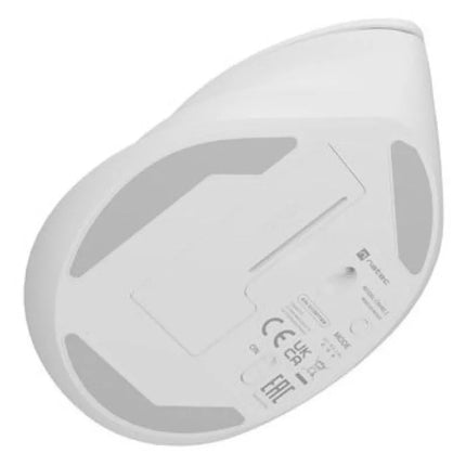 NATEC CRAKE 2 vertikali belaidė pelė, 2400 DPI, BT 5.2 + 2.4 GHz, balta