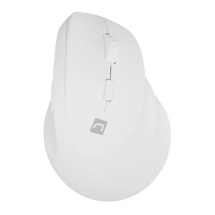 NATEC CRAKE 2 vertikali belaidė pelė, 2400 DPI, BT 5.2 + 2.4 GHz, balta