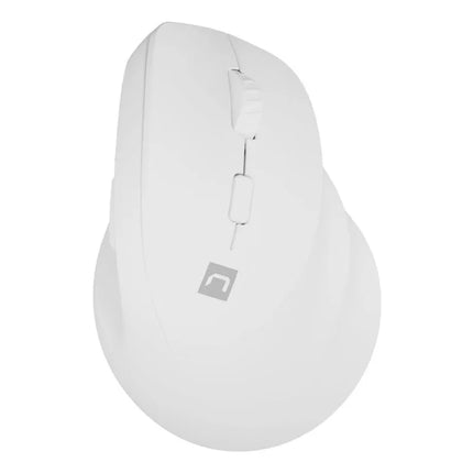NATEC CRAKE 2 vertikali belaidė pelė, 2400 DPI, BT 5.2 + 2.4 GHz, balta
