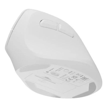 NATEC CRAKE 2 vertikali belaidė pelė, 2400 DPI, BT 5.2 + 2.4 GHz, balta