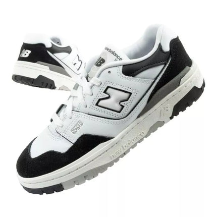 New Balance 550 jaunimo sportiniai bateliai odiniai madingi juodi balti