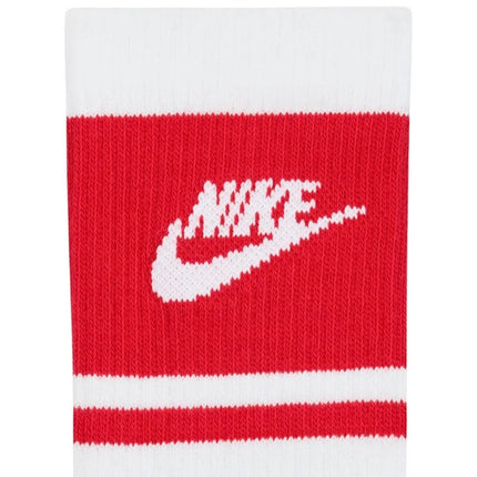 Nike Everyday Elevated Crew kojinės, 3 poros, baltos ir raudonos, IM7949 900