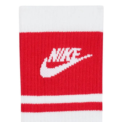 Nike Everyday Elevated Crew kojinės, 3 poros, baltos ir raudonos, IM7949 900