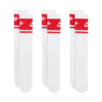 Nike Everyday Elevated Crew kojinės, 3 poros, baltos ir raudonos, IM7949 900