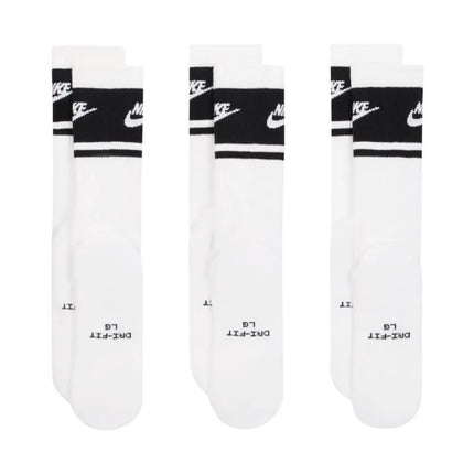 Nike Everyday Elevated ilgos kojinės, 3 poros, baltos ir juodos spalvos, IM7949 901
