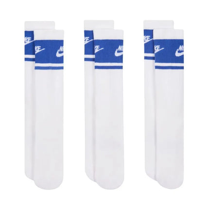 Nike Everyday Elevated ilgos kojinės, 3 poros, baltos ir mėlynos spalvos, IM7949 904