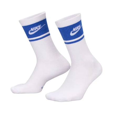 Nike Everyday Elevated ilgos kojinės, 3 poros, baltos ir mėlynos spalvos, IM7949 904
