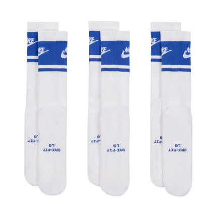 Nike Everyday Elevated ilgos kojinės, 3 poros, baltos ir mėlynos spalvos, IM7949 904